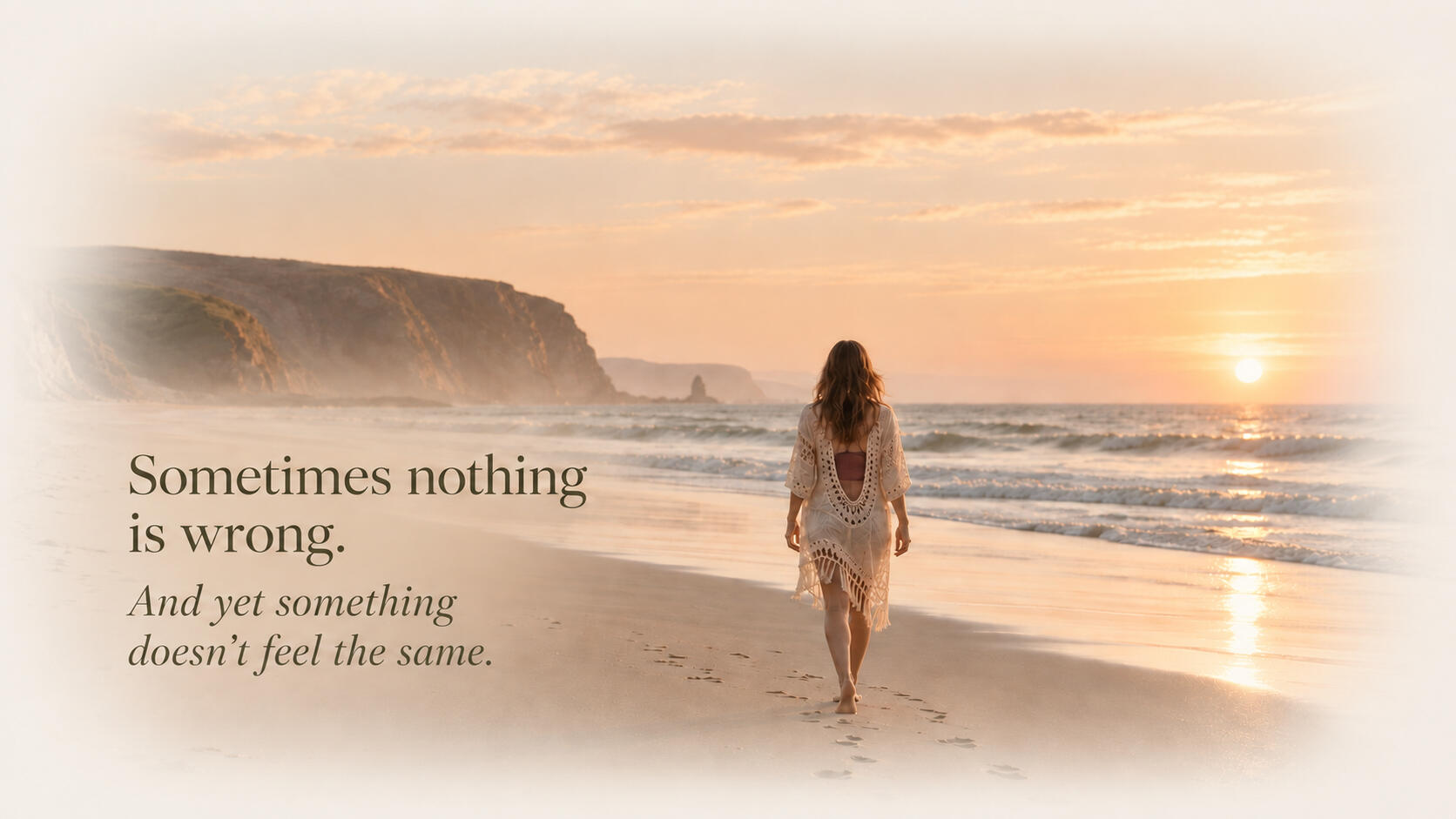 Woman walking on beach